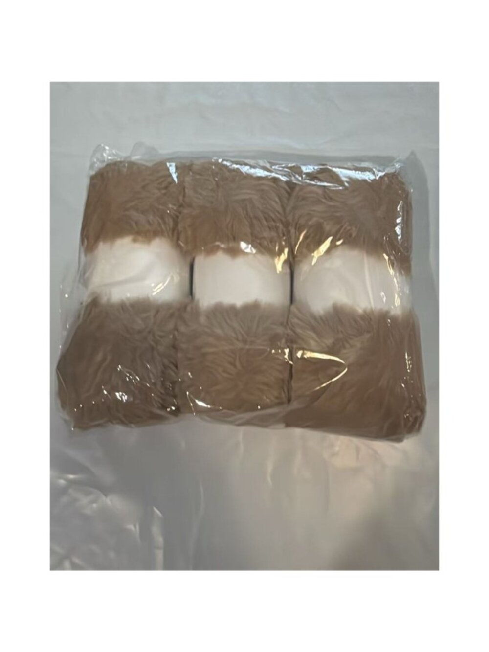 Khaki Faux Mink Fur Yarn, Soft Fluffy Plush Knitting Yarn for Crochet DIY